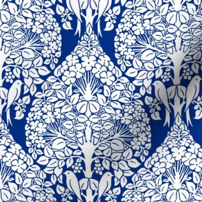 1897 Vintage "The Lerena" Art Nouveau by C.F.A. Voysey - Duke colors - White on Athletic Blue