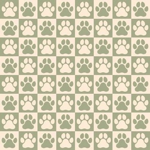 Pawsome Checkers (sage green) 1inch