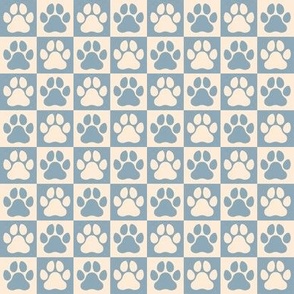 Pawsome Checkers (dusty blue) 1inch
