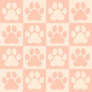 Pawsome Checkers (peachy pink) 2inches