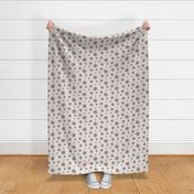 Polka dot ink taupe on white cream