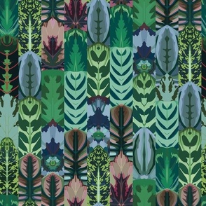 Art Deco Abstract Tropical Foliage