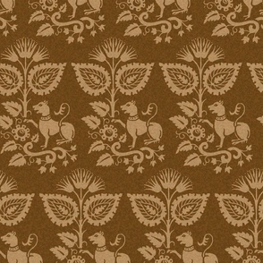 Renaissance Damask 1010, Burnt Caramel