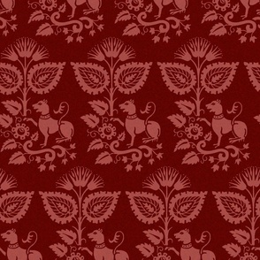 Renaissance Damask 1010, Dark Red