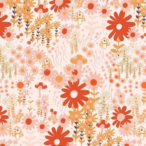 60s Collective Daisies -- pastel colorway