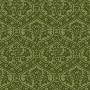 Renaissance Italian "Velvet" Damask, Olive Green 2