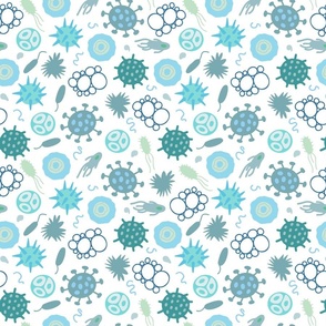 Bacteria and germs seamless pattern.