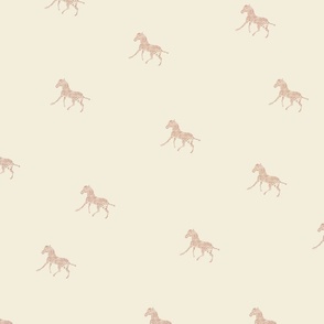 Preppy western dusty pink hand drawn zebra for wallpaper for girls nursery 