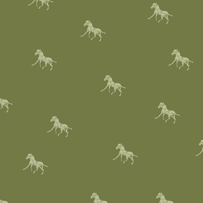 Preppy western olive green hand drawn zebra for wallpaper and clothing