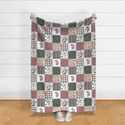 Into the woods//Pink - Wholecloth Cheater Quilt  - Rotated