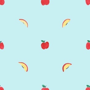 Apples and Slices blue background