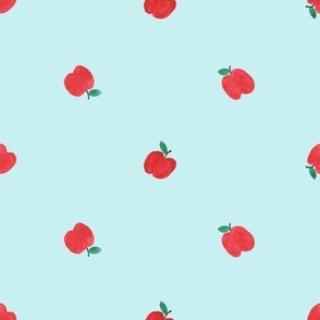 Apples blue background