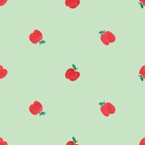 Apples green background