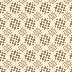  Square Beige Balls - M medium scale - retro brown geometric polka dots pattern clash