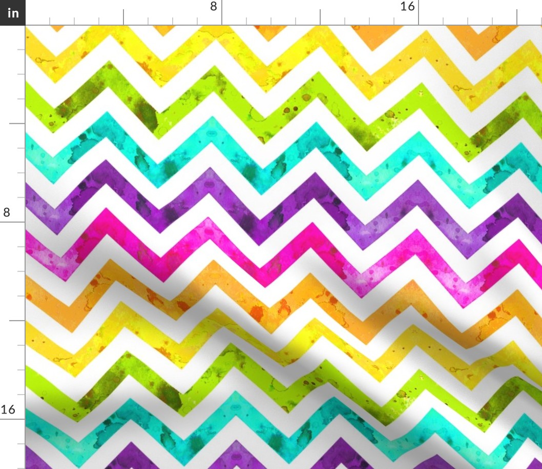 watercolor chevron rainbow