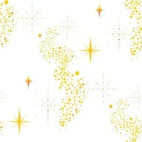 Gold stars on White