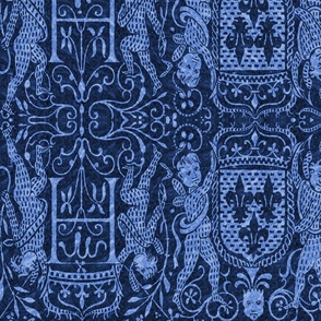 Heraldic Lace Blue Cherubs