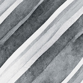 Diagonal Watercolor Stripes In Neutral Grey Colors