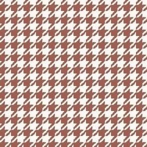 Brown and White Ditsy Houndstooth Check