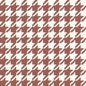 Brown and Off White Houndstooth Check