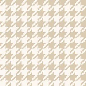 Stone Beige Neutral and Cream Houndstooth Check