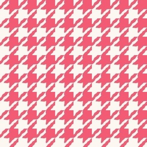 Raspberry Pink and White Houndstooth Check