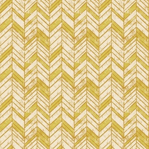 small | Shabby Chic Pastel Chevron Herringbone | Chartreuse and cream white with mat gold mustard lines &  rustic, aged, distressed texture 
