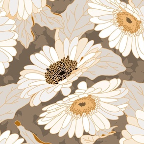 Daisy Garden Brown Extra Large