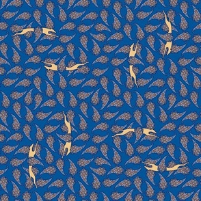 Greyhound Silhouette Paisley tan blue  © 2012 by Jane Walker