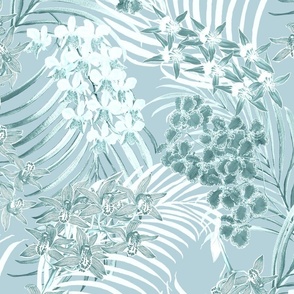 Monochrome Orchids Teal 225L