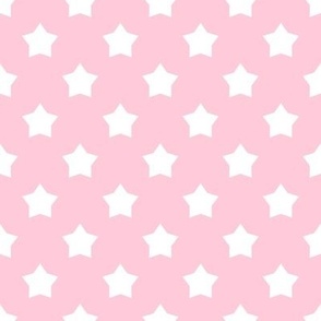 White Stars on Baby Pink Background