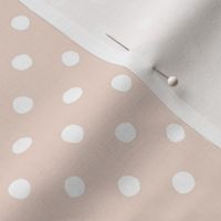 Medium Handdrawn Dots - rainbow quilting collection - white on Blush - Petal Signature Cotton Solids coordinate