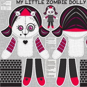 My little zombie dolly (with her spooky friends on 1 yard panel)