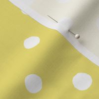 Large Handdrawn Dots - rainbow quilting collection - white on Buttercup yellow - Petal Signature Cotton Solids coordinate