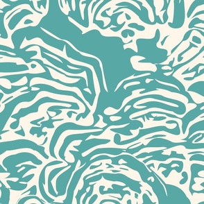 Abstract Oyster Bed Teal Large Scale