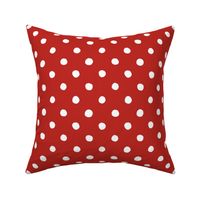 Large Handdrawn Dots - rainbow quilting collection - white on Poppy Red - Petal Signature Cotton Solids coordinate