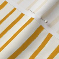 Large Handpainted watercolor wonky uneven stripes - Marigold orange on cream - Petal Signature Cotton Solids coordinate 