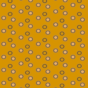 mustard yellow and blue circles