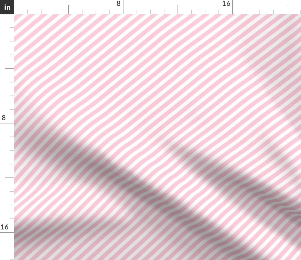 Baby Pink and White Diagonal Stripes Girl Nursery 