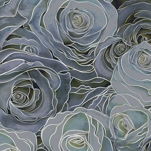 Lacy roses in stone LARGE