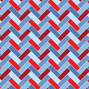 Nautical Herringbone // Red, White, and Blue