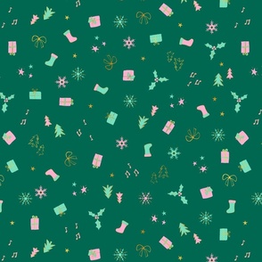 CHRISTMAS ICONS GREEN GOLD