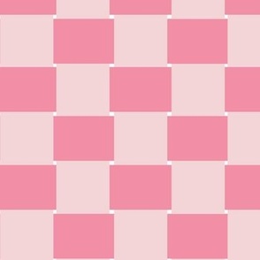 Check  Basket Weave - Piglet Pink and Pink Candy - medium Checkerboard
