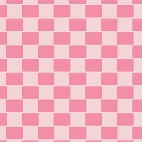 Check Basket Weave - Piglet Pink and Pink Candy - small rectangle Checkerboard
