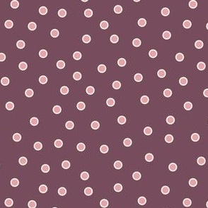 Double Dots- Bubble Gum Pink on Plum: Extra Small 