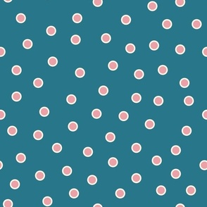 Double Dots- Bubble Gum Pink on Turquoise: Small (Washington DC) 