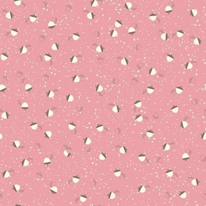 Scattered Acorns on Bubble Gum Pink eca0a8: Small