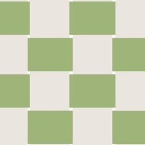 Check Basket Weave - Green & Beige Neutral - medium Checkerboard