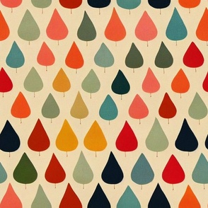 Colorful Droplets in Muted Retro Tones