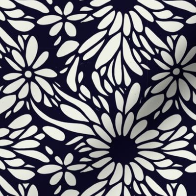 Layered Petals in Navy and Cream